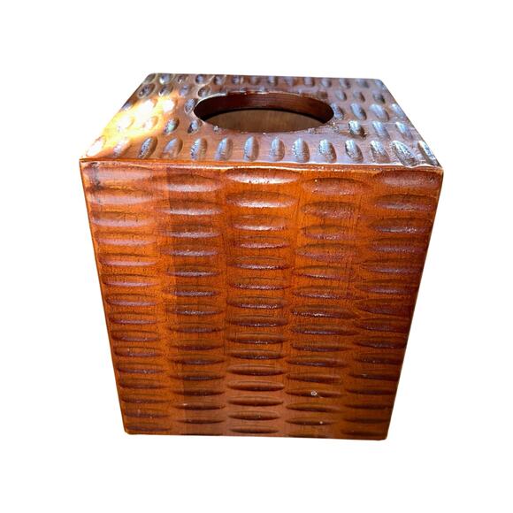 African Queen carved Solid Wood Tissue Box Linens-n-things - Picture 3 of 9